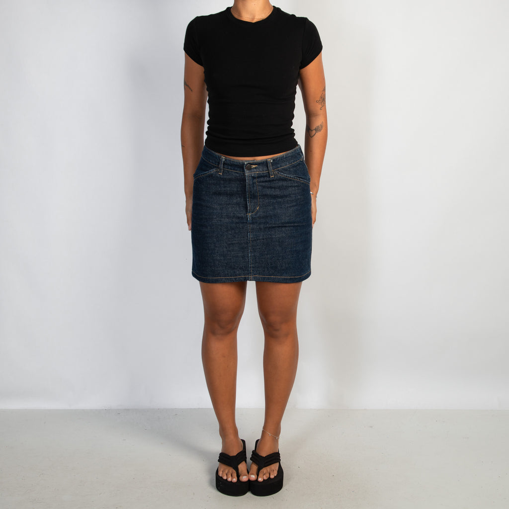 DARK WASH DENIM SKIRT