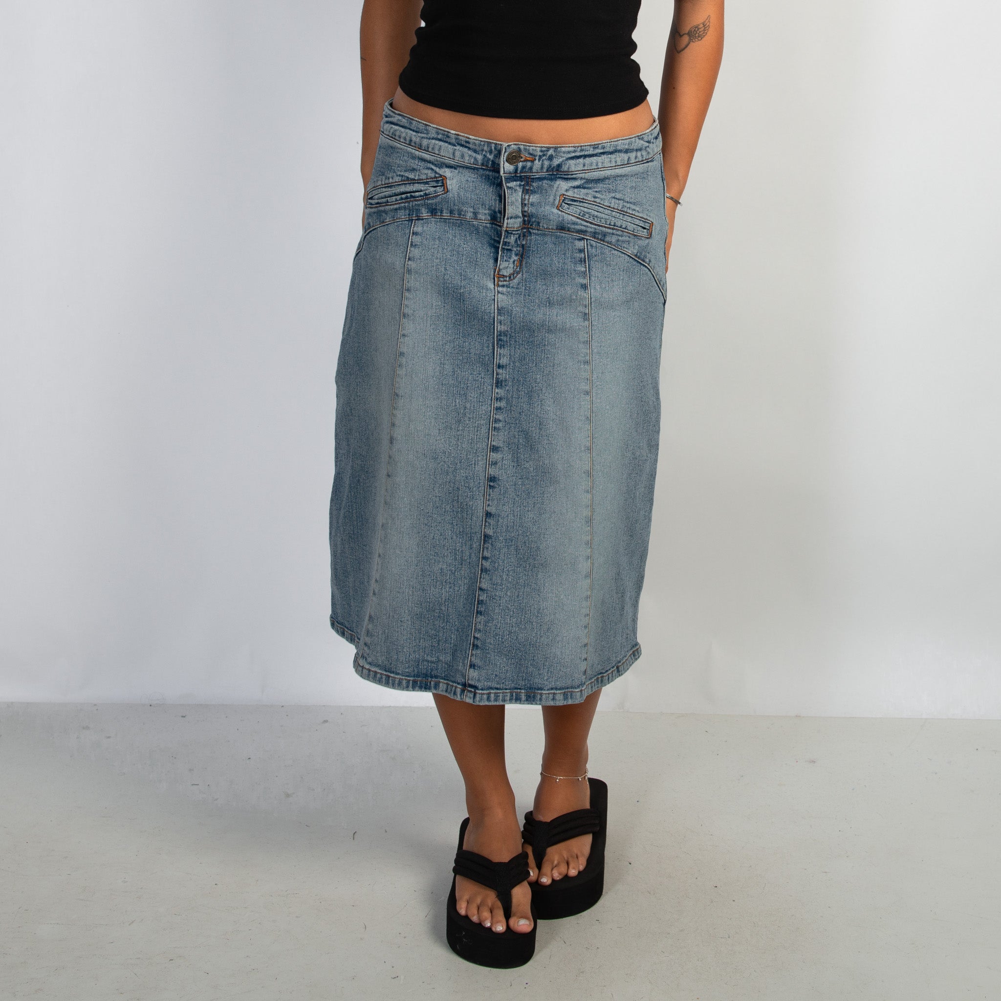 DENIM MIDI SKIRT
