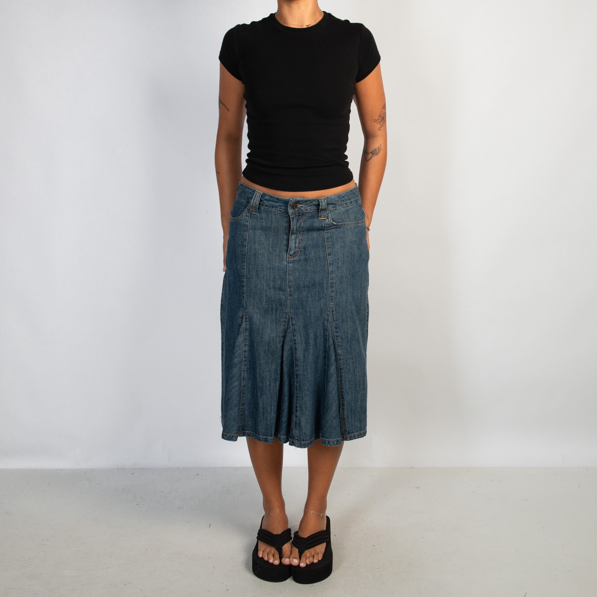 DENIM MIDI SKIRT