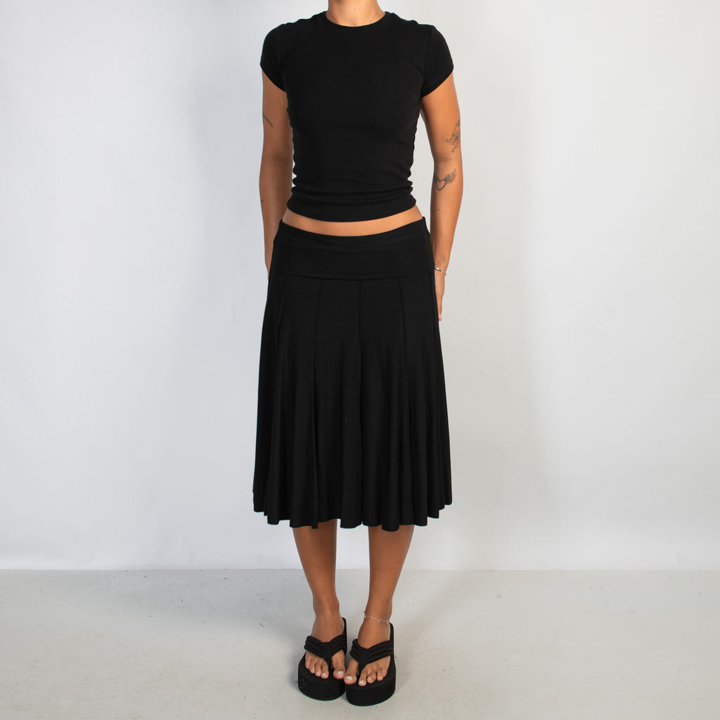 BLACK FOLD OVER SKIRT