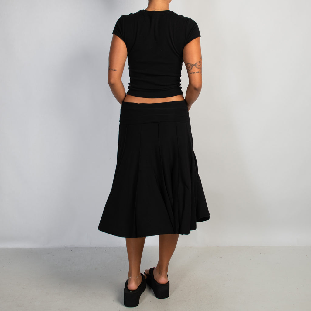 BLACK FOLD OVER SKIRT