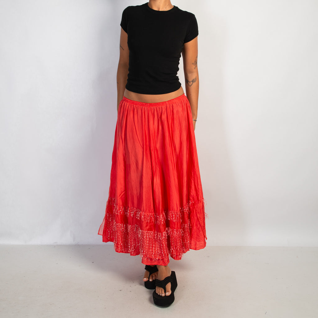 SILK LONGLINE SKIRT