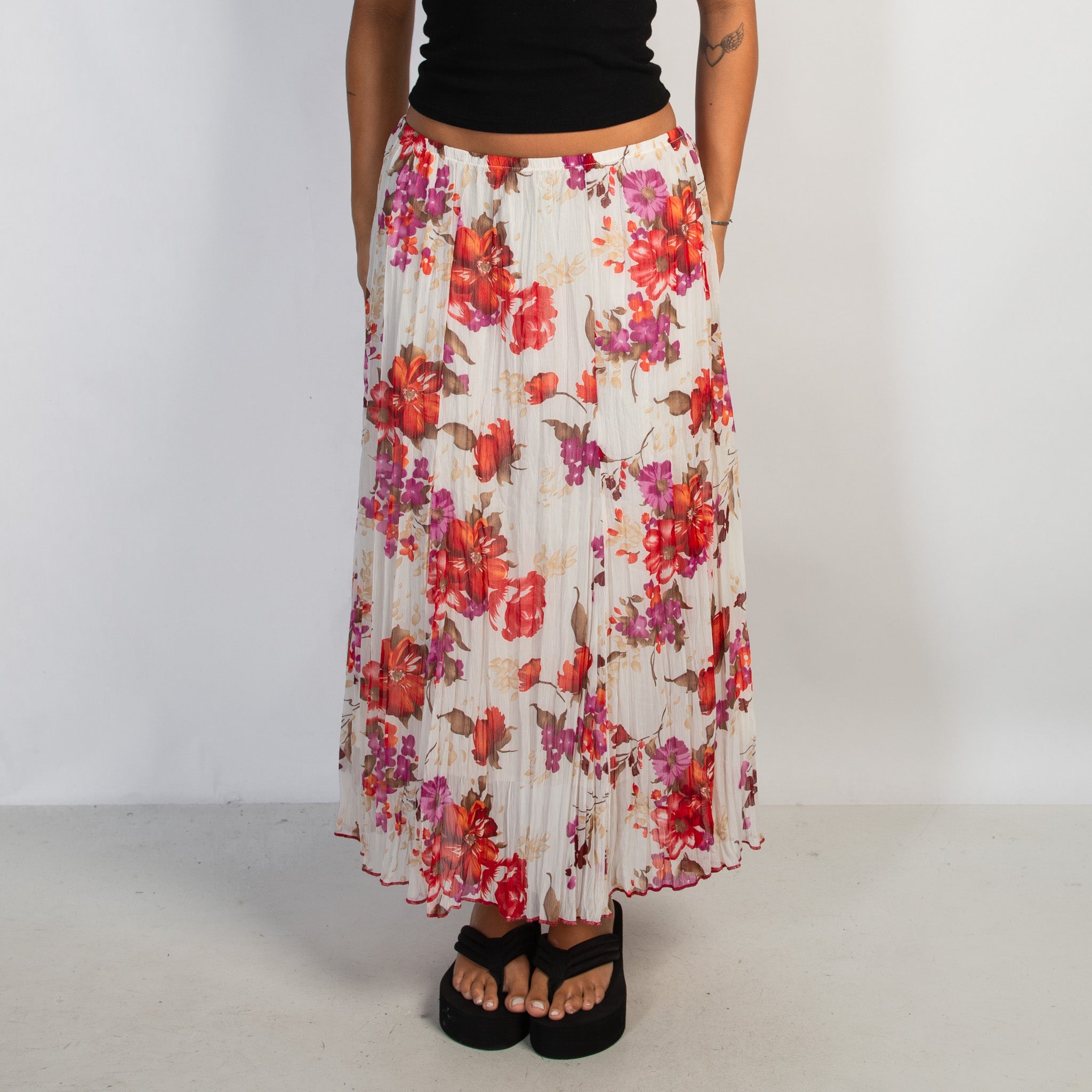 FLORAL MIDI SKIRT