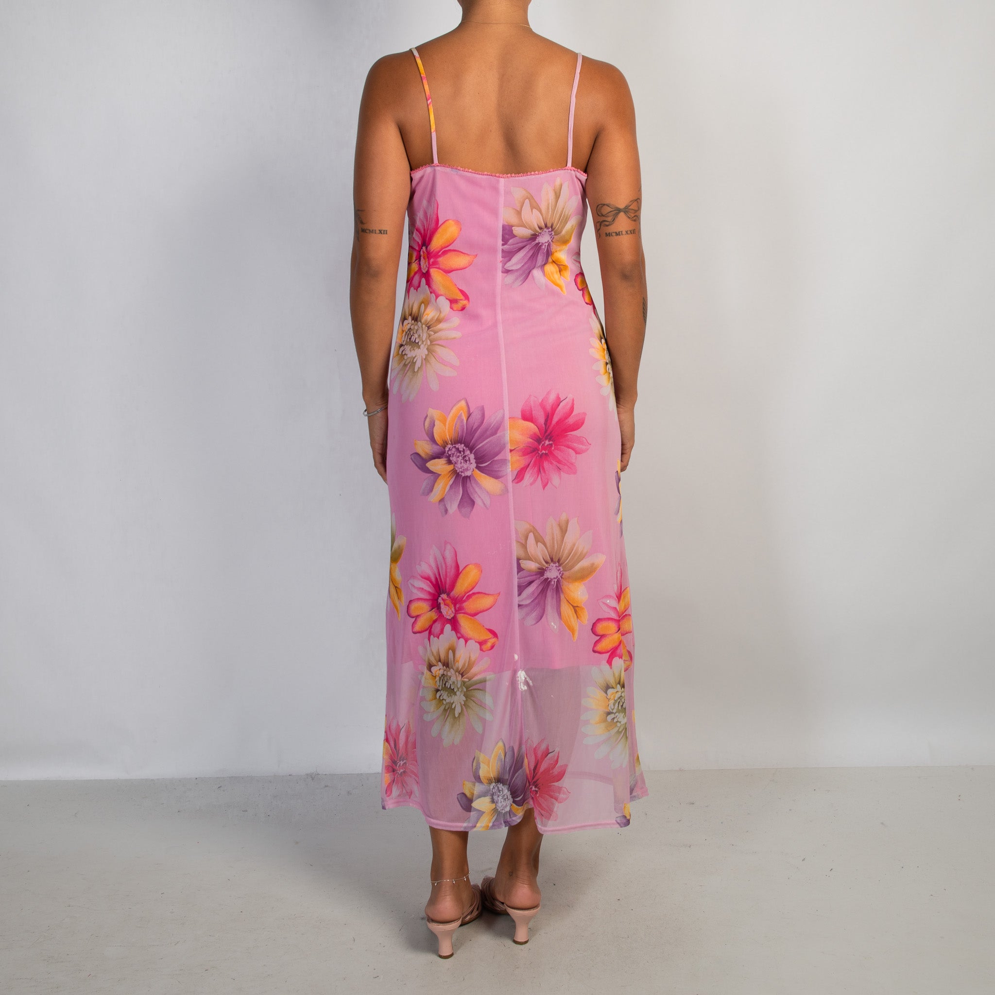 PINK FLORAL MIDI DRESS
