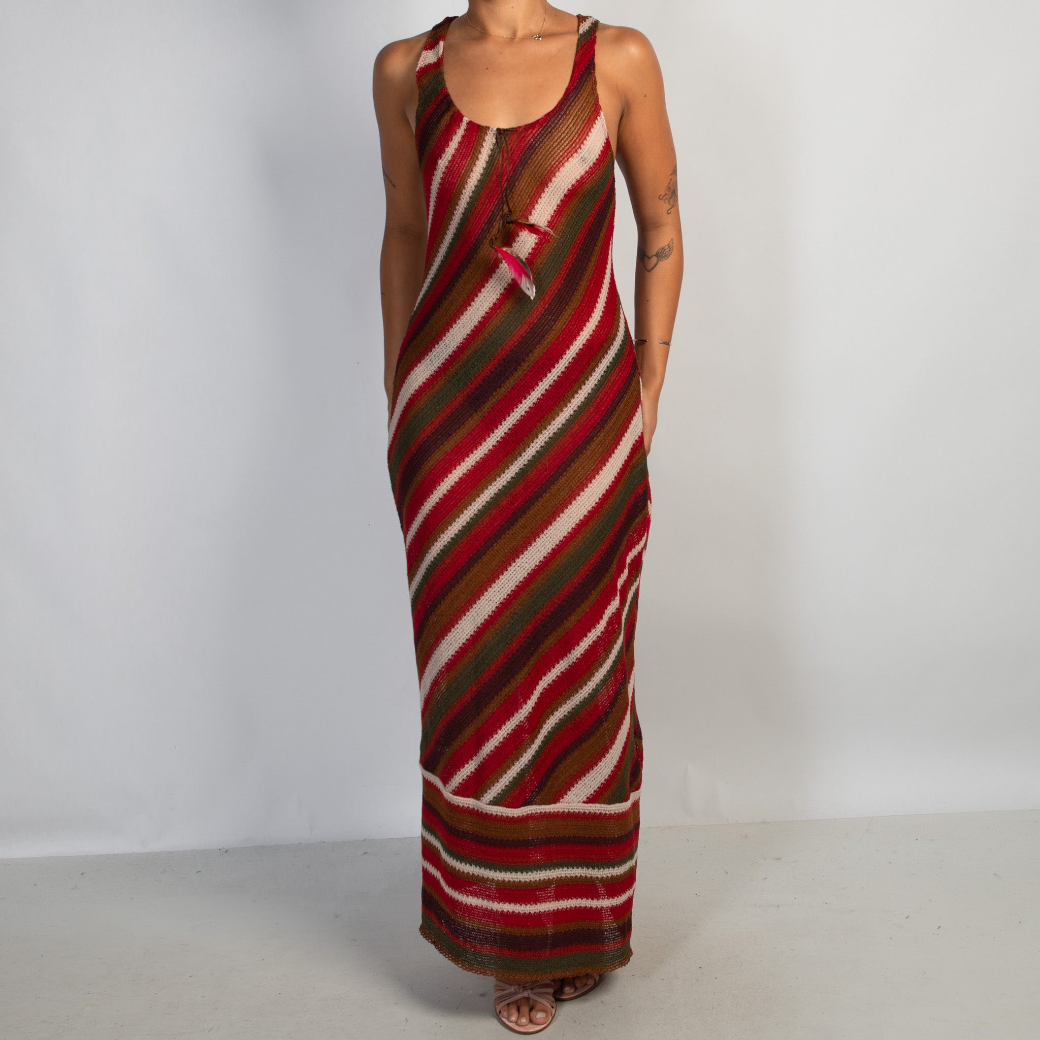 STRIPE CROCHET MAXI DRESS