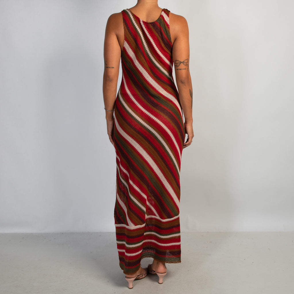 STRIPE CROCHET MAXI DRESS
