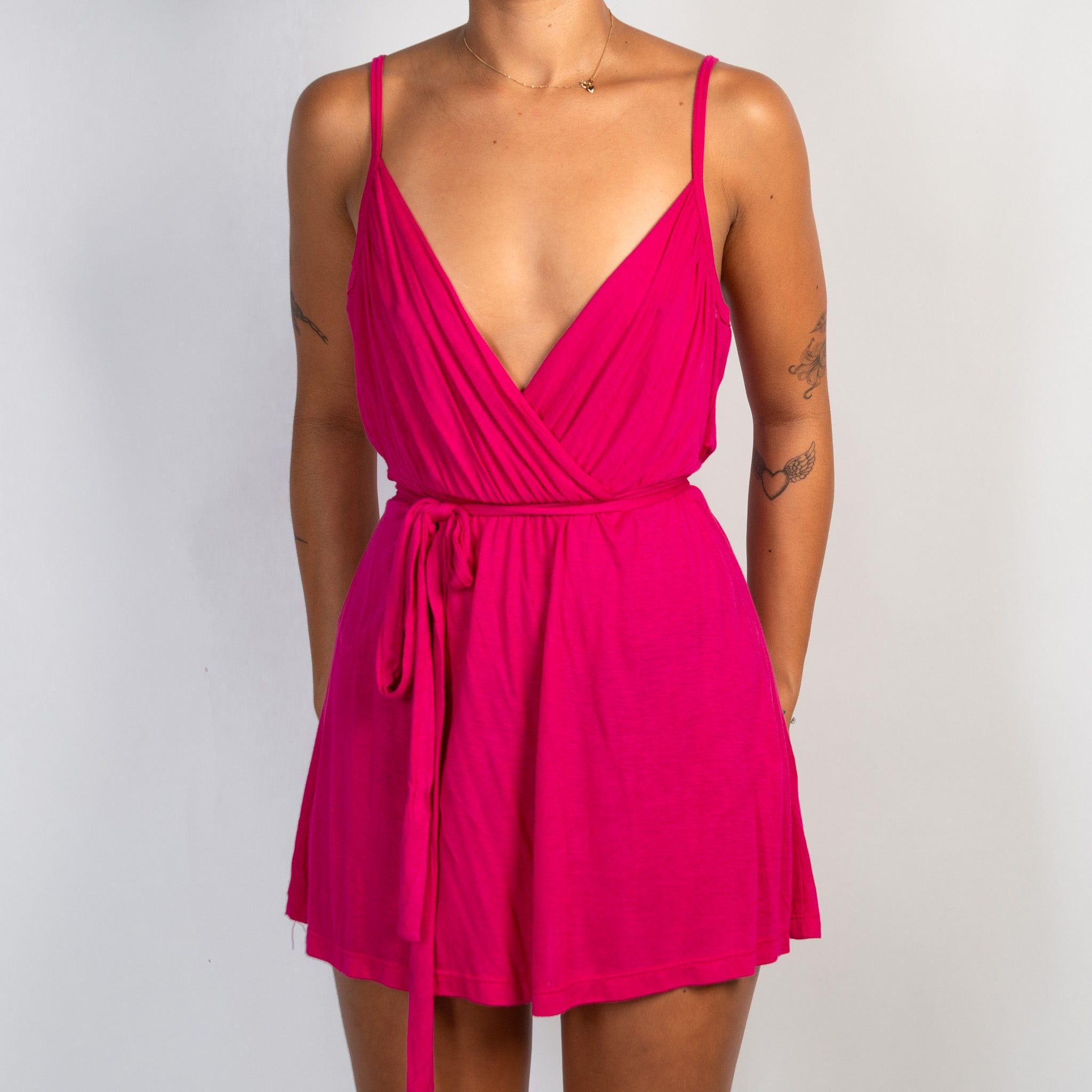 PINK WRAP STYLE DRESS