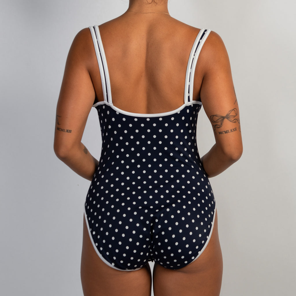 NAVY POLKA DOT SWIMSUIT