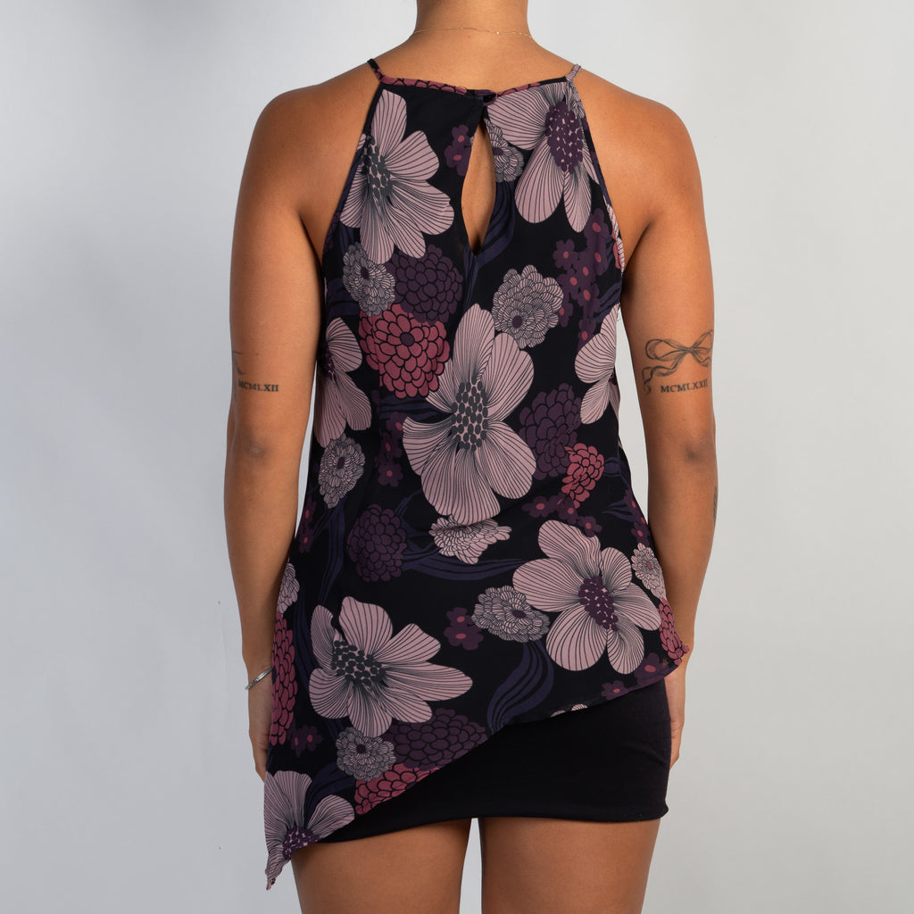 FLORAL ASYMMETRIC TOP