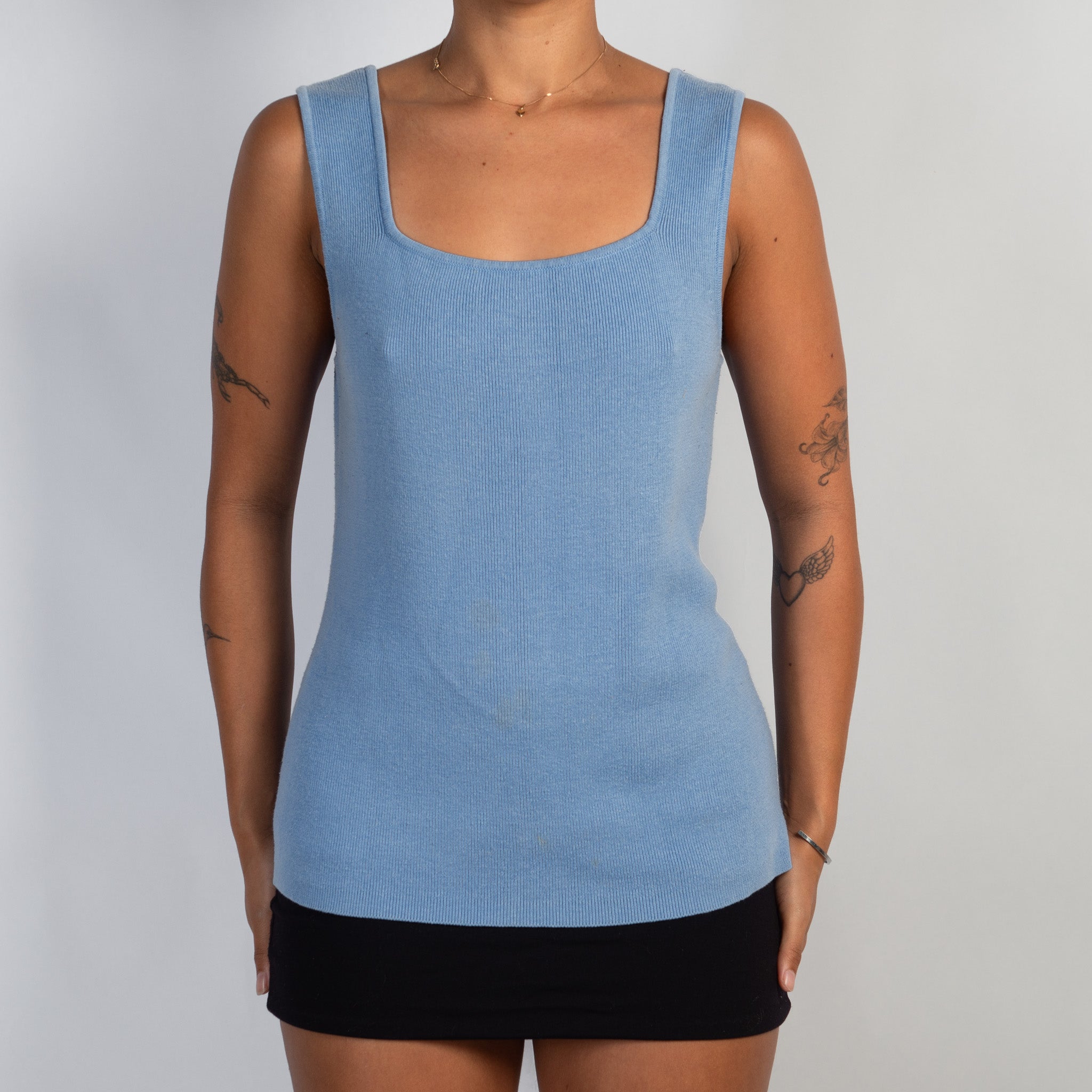 CORNFLOWER BLUE KNIT TOP