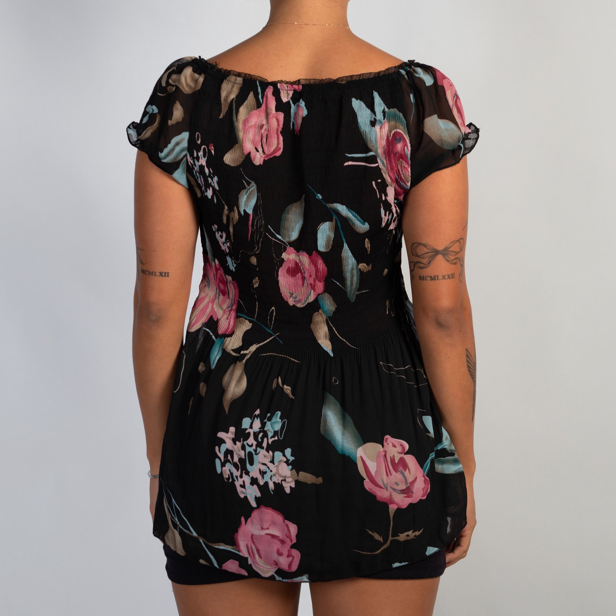 SHEER FLORAL TEXTURED TOP