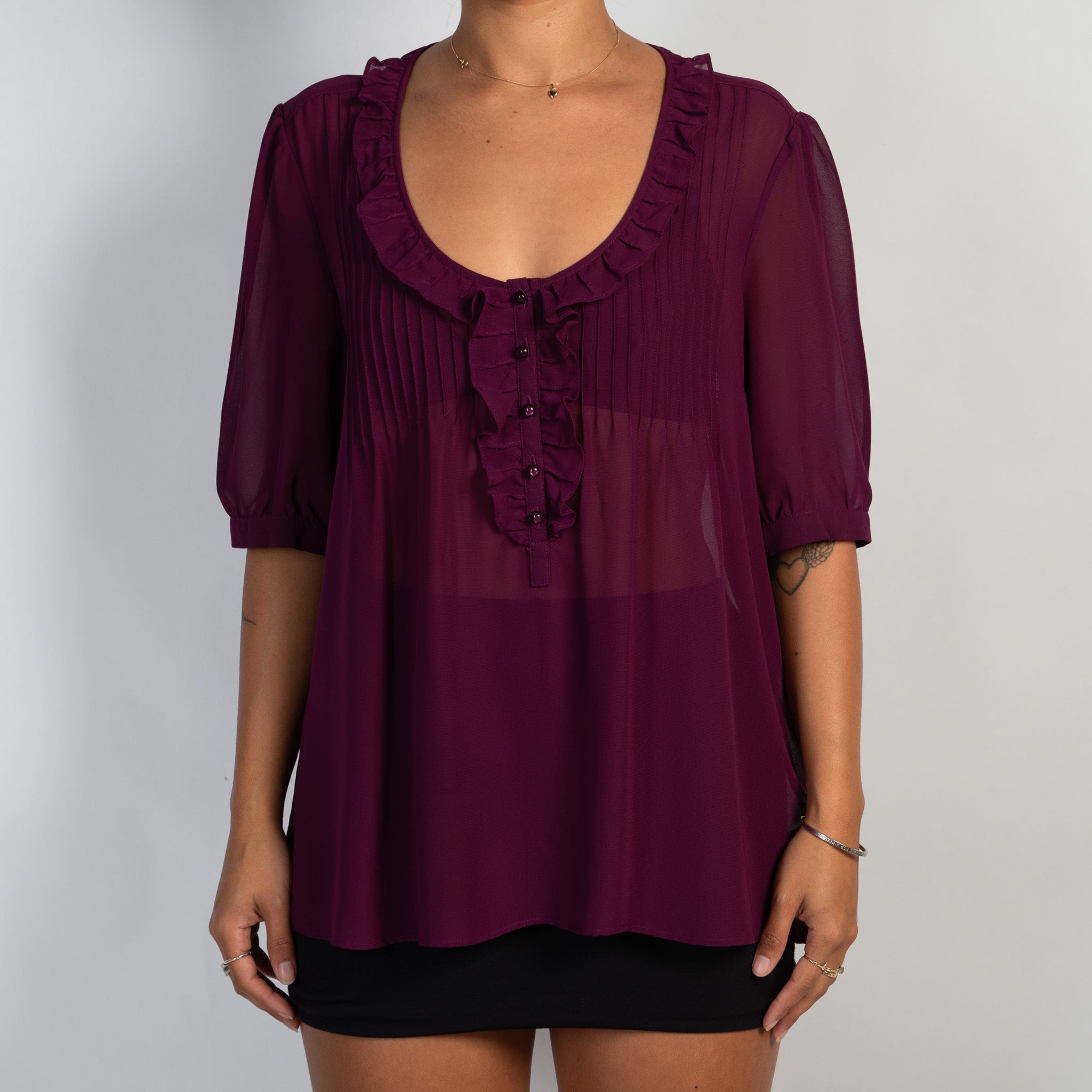 SHEER PLUM BLOUSE