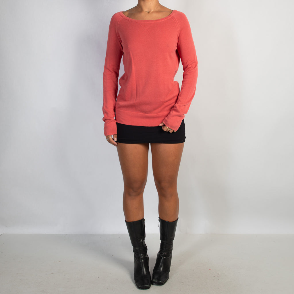 CORAL COTTON KNIT TOP