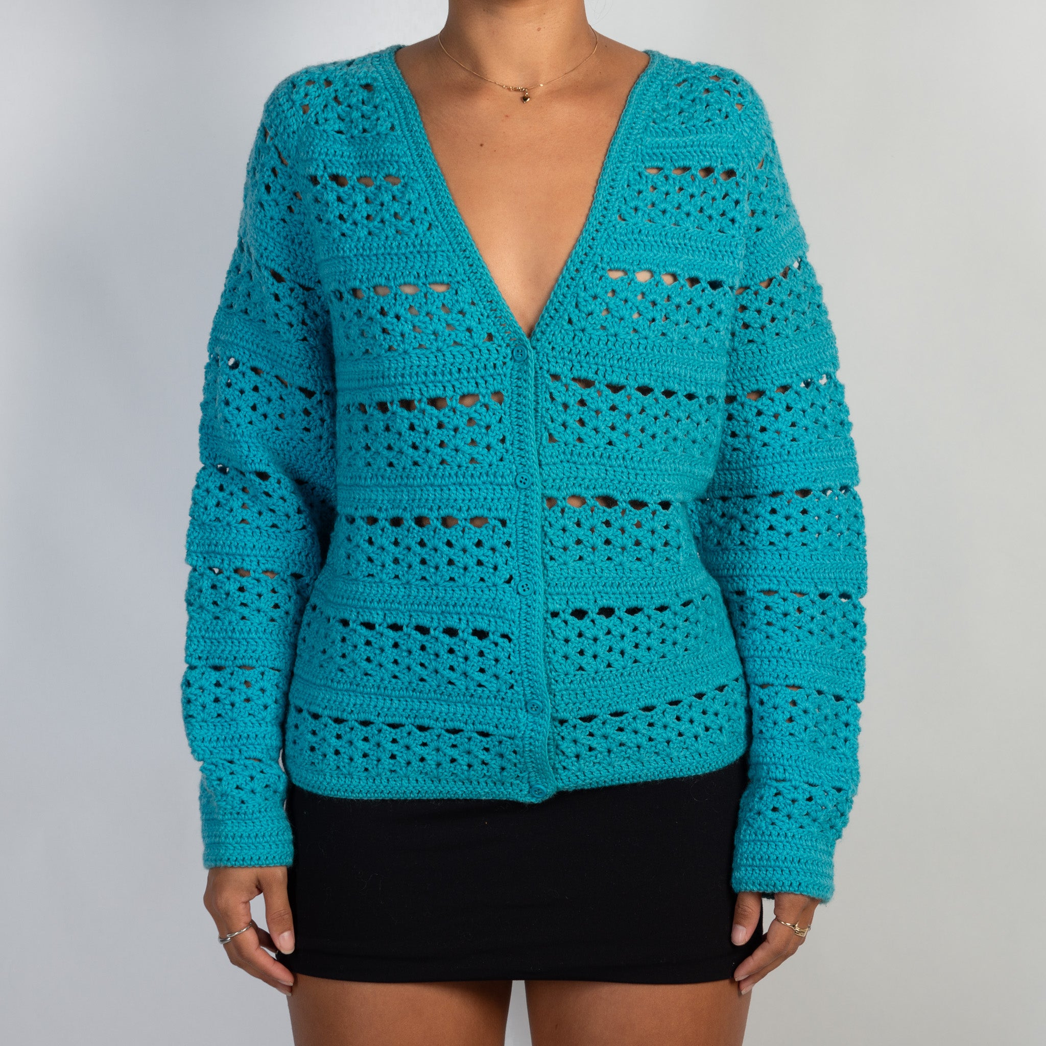 TEAL KNIT CARDIGAN