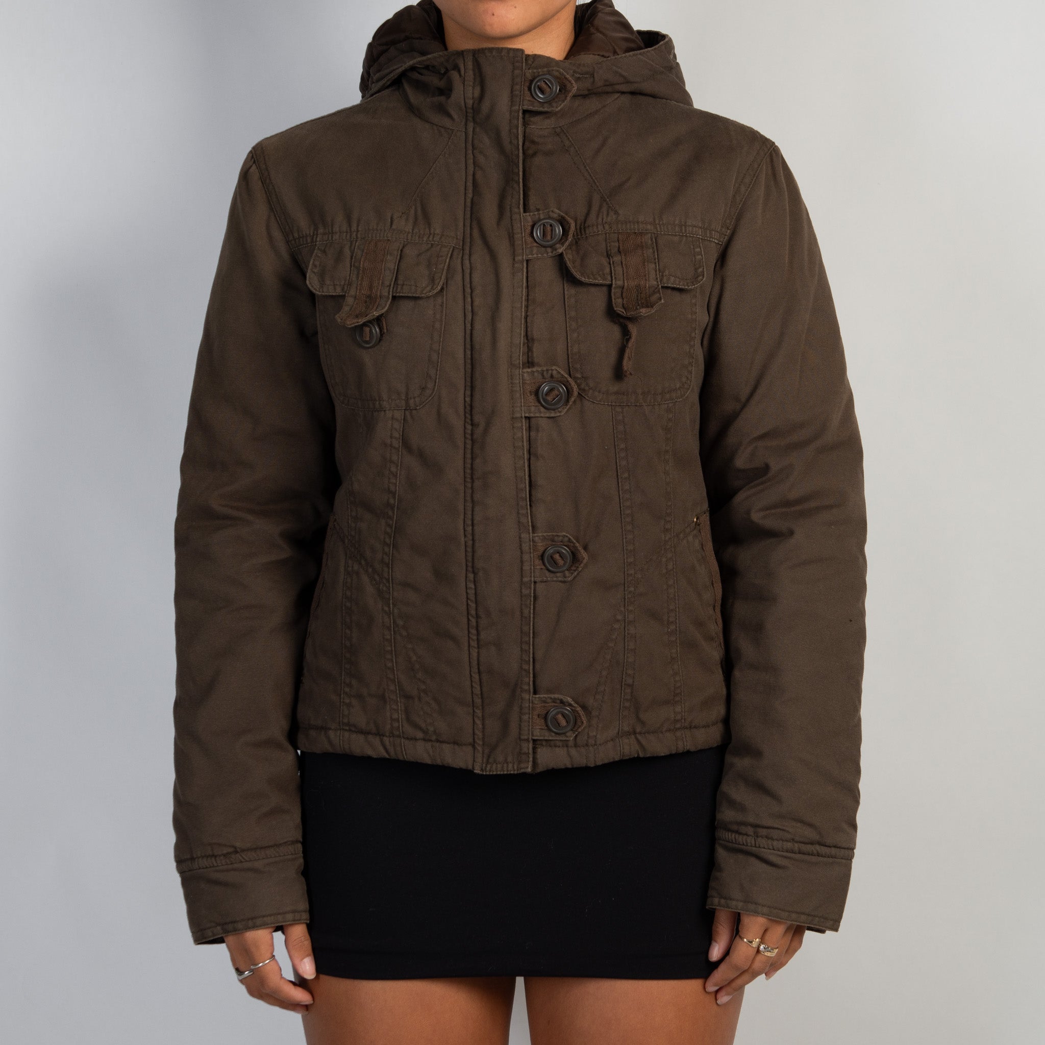 BROWN PADDED UTILITY JACKET
