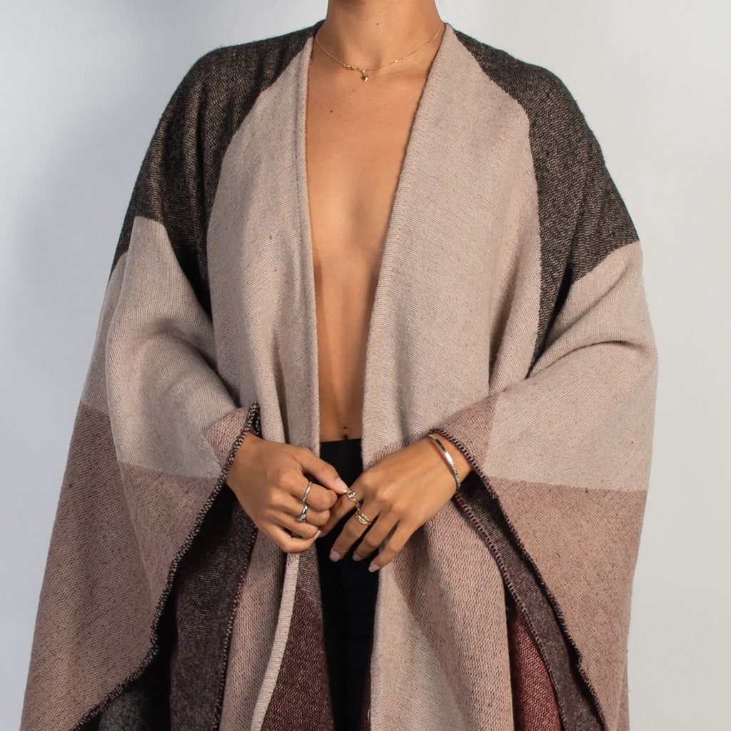 OPEN FRONT KNIT SHAWL
