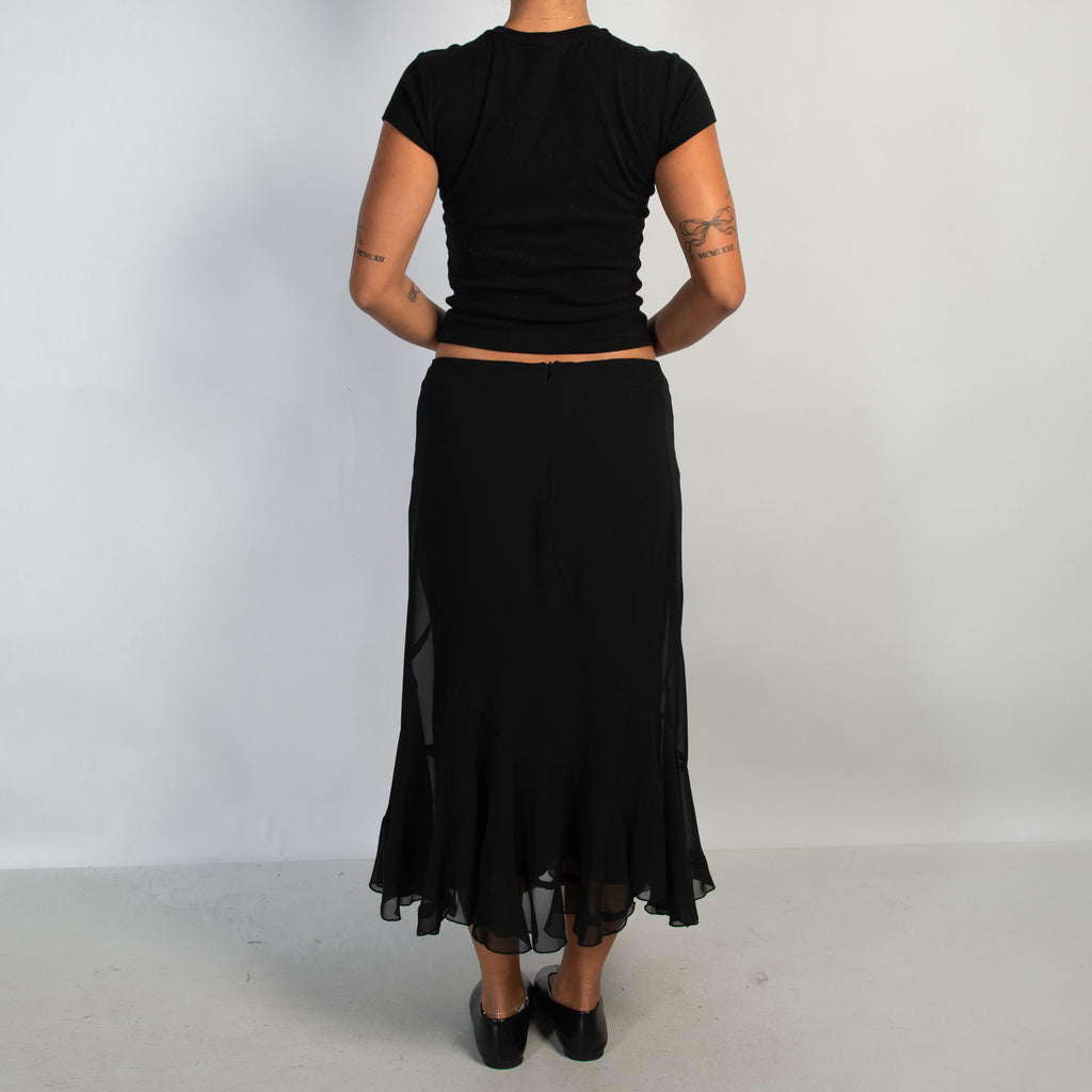 BLACK LONGLINE SKIRT