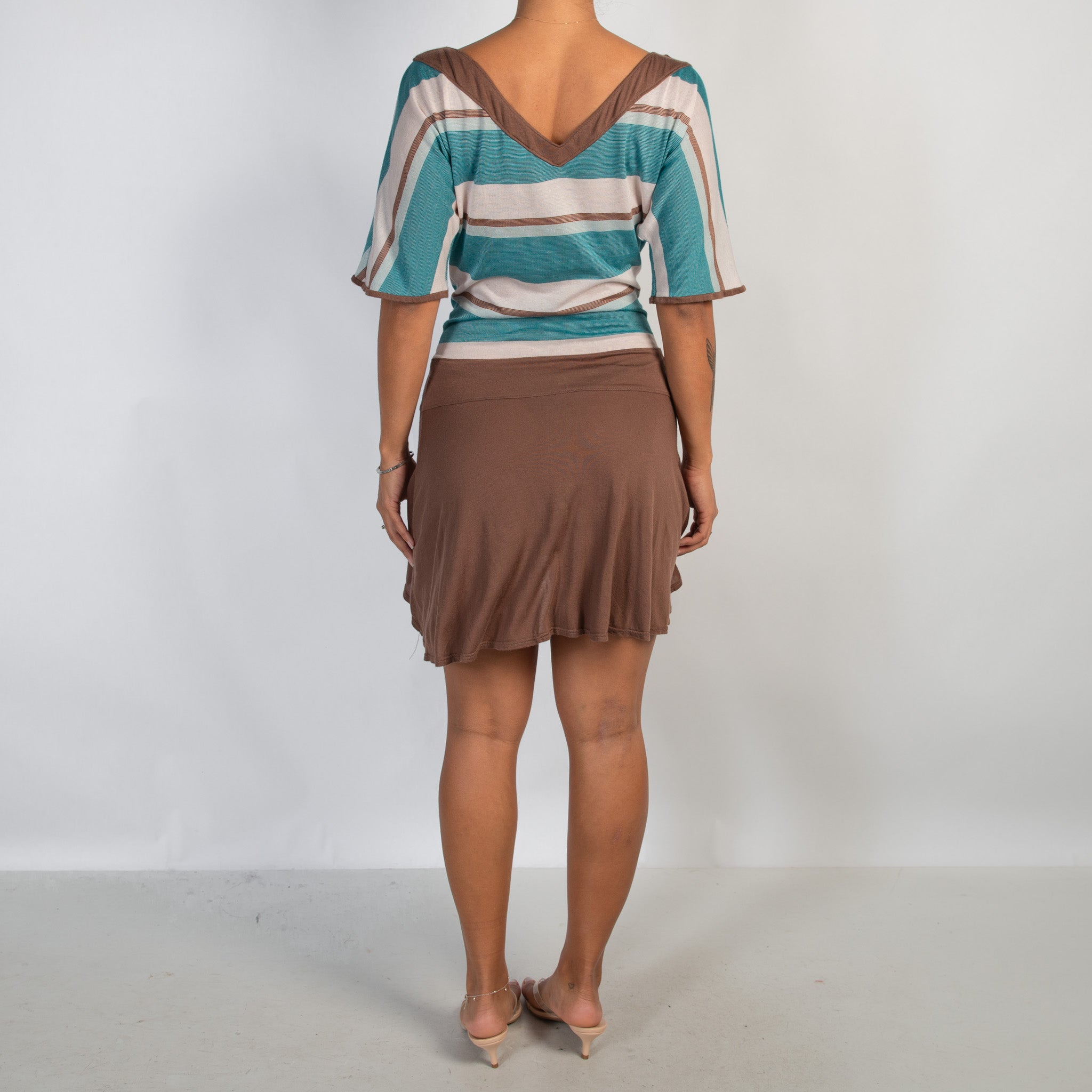 ASYMMETRIC STRIPE DRESS