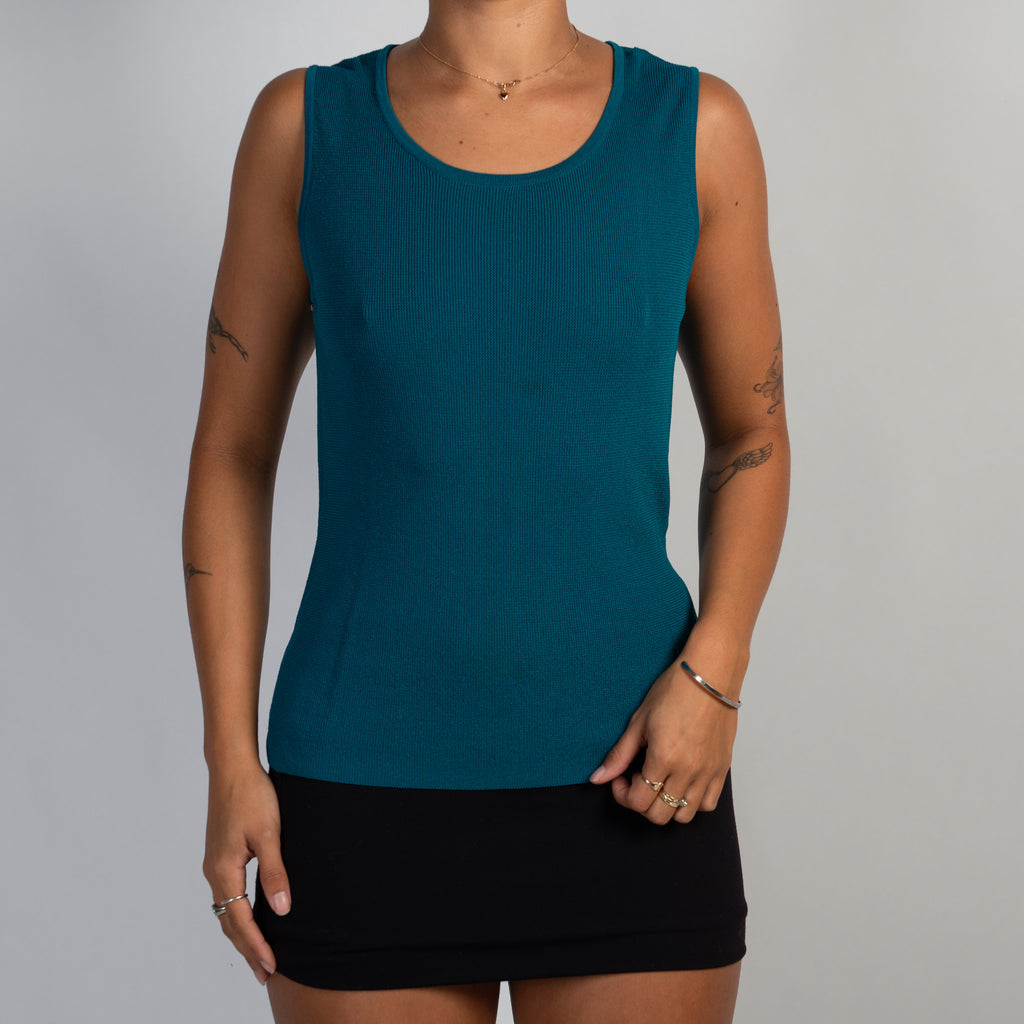 TURQUOISE KNIT TANK TOP