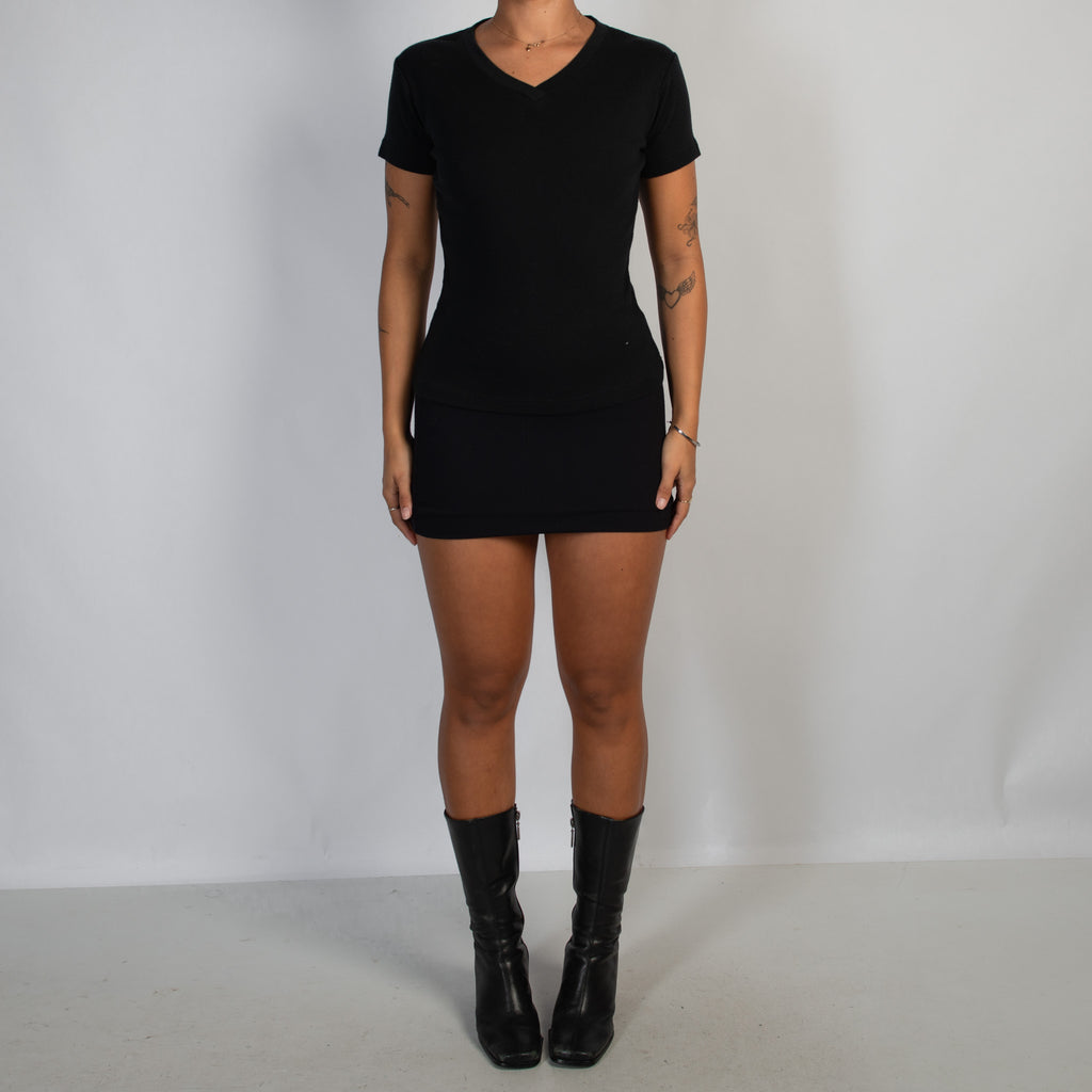 BLACK COTTON BABY TEE