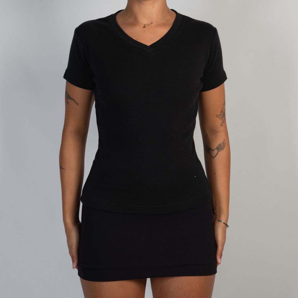 BLACK COTTON BABY TEE