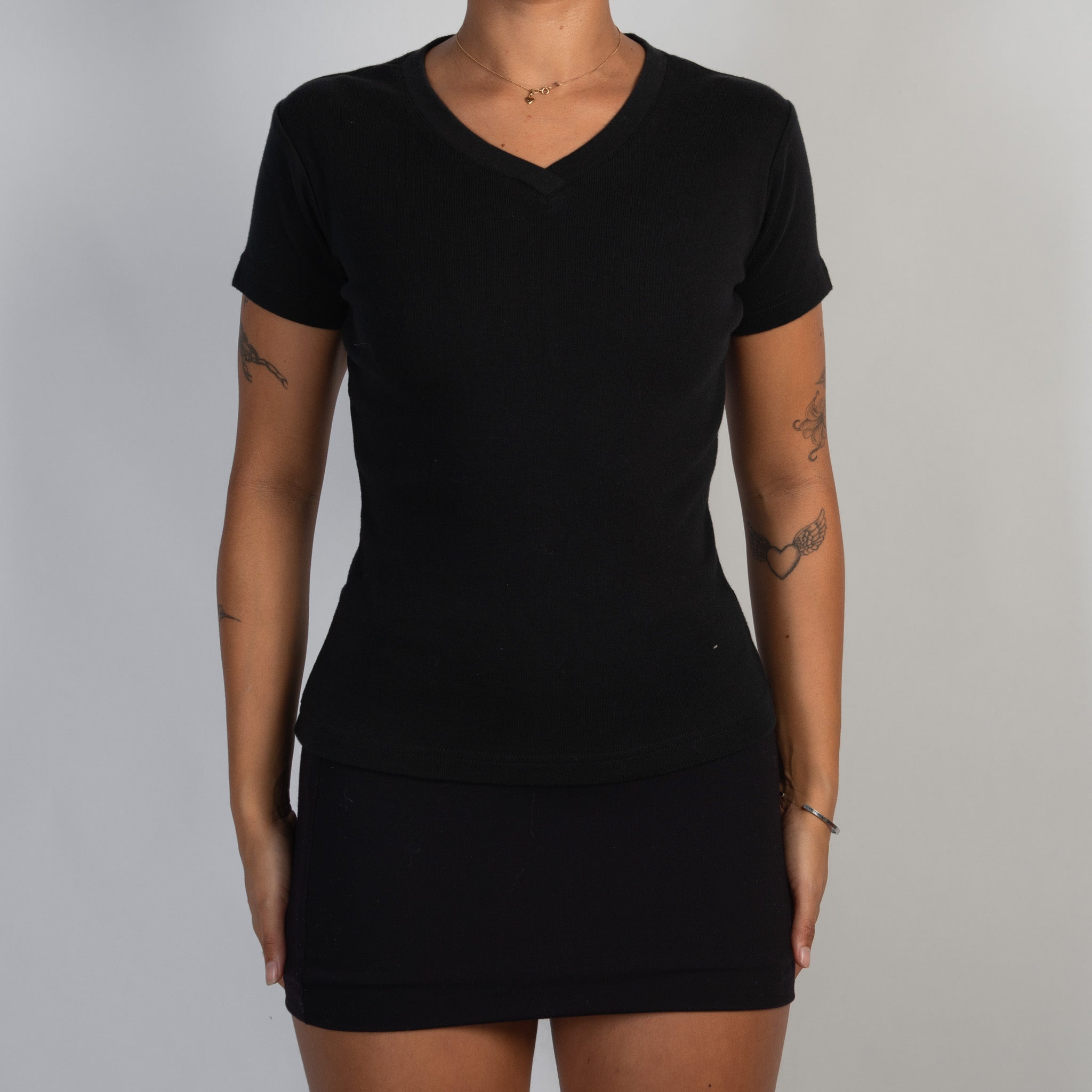 BLACK COTTON BABY TEE