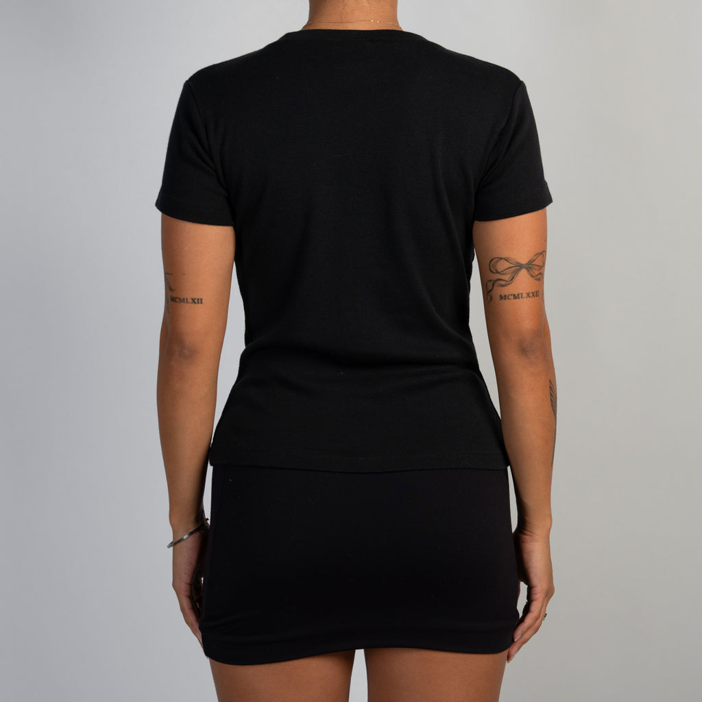 BLACK COTTON BABY TEE