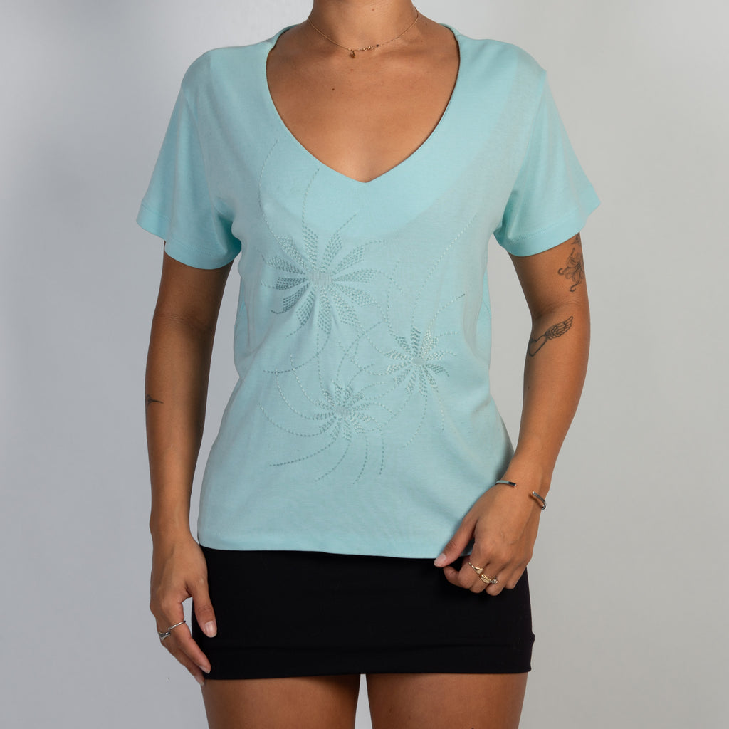 AQUA FLORAL TEE