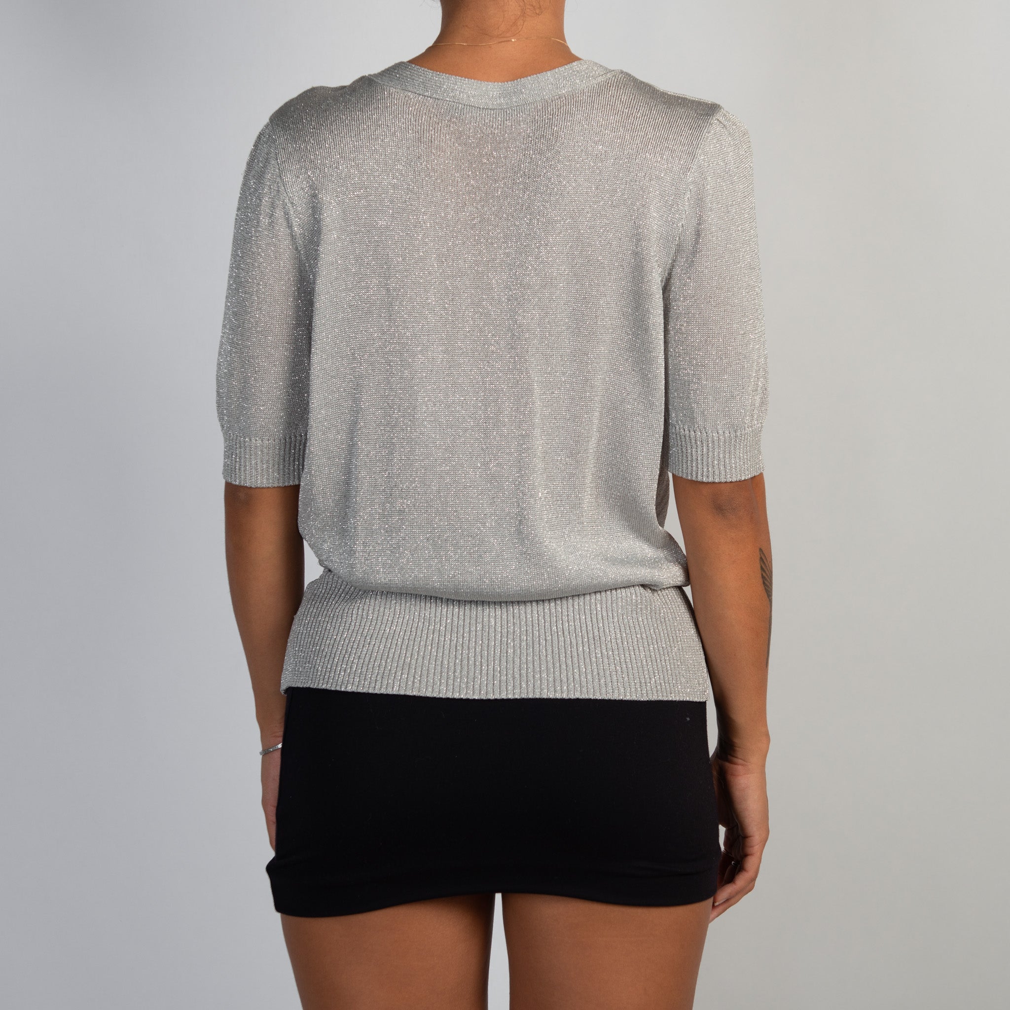 SILVER DRAWSTRING TOP