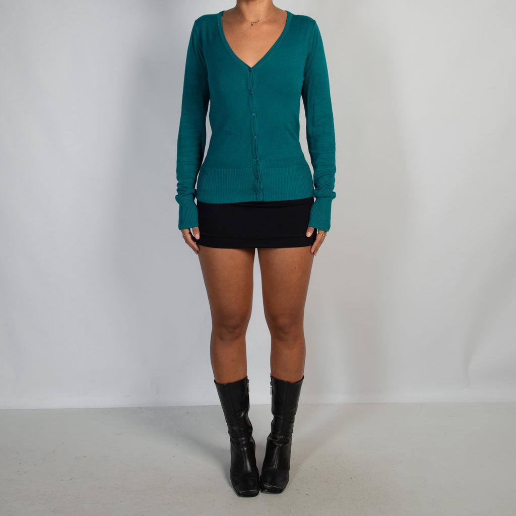 TEAL BUTTON CARDIGAN