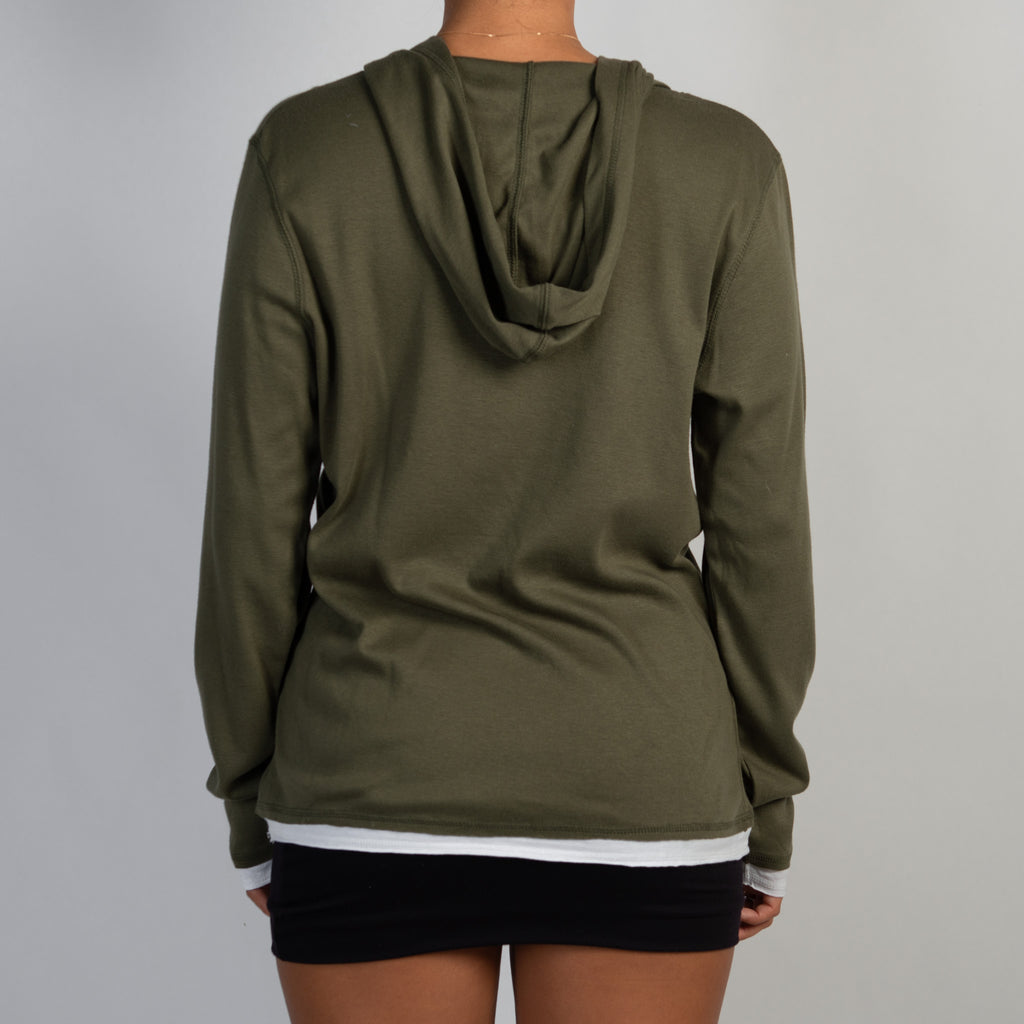 GREEN LAYERED HENLEY SHIRT