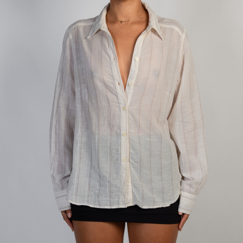 LINEN STRIPE BLOUSE