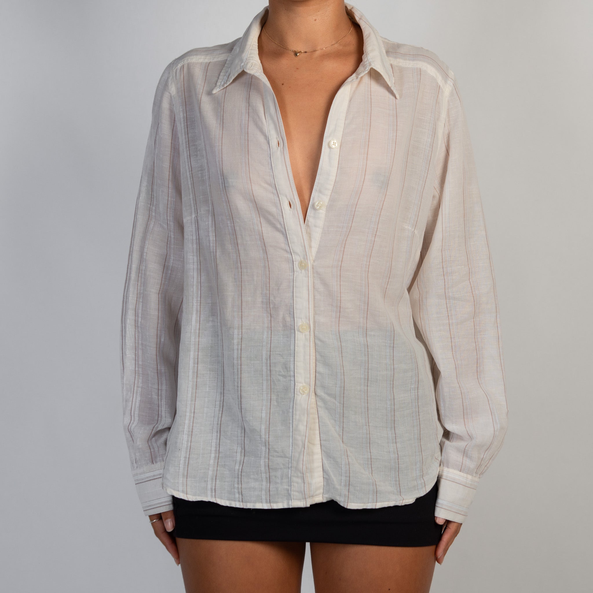 LINEN STRIPE BLOUSE