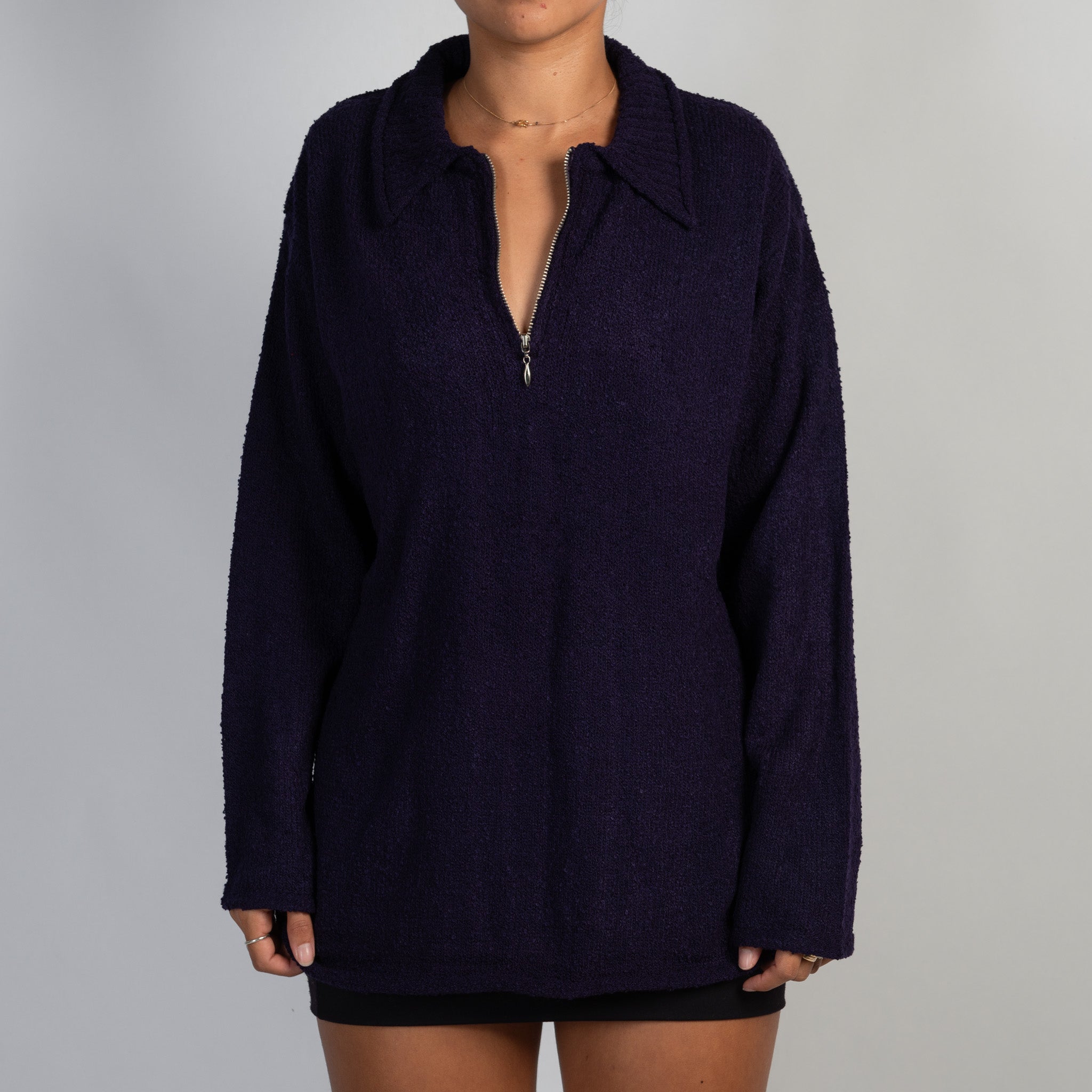 DEEP PURPLE KNIT SWEATER