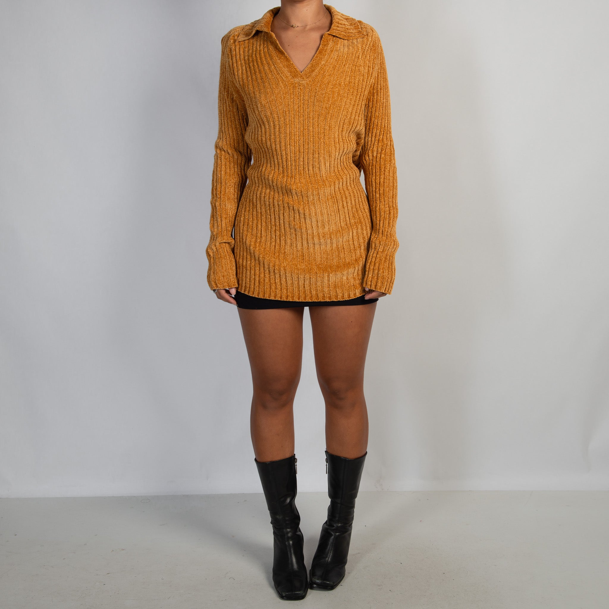 MUSTARD CHENILLE SWEATER