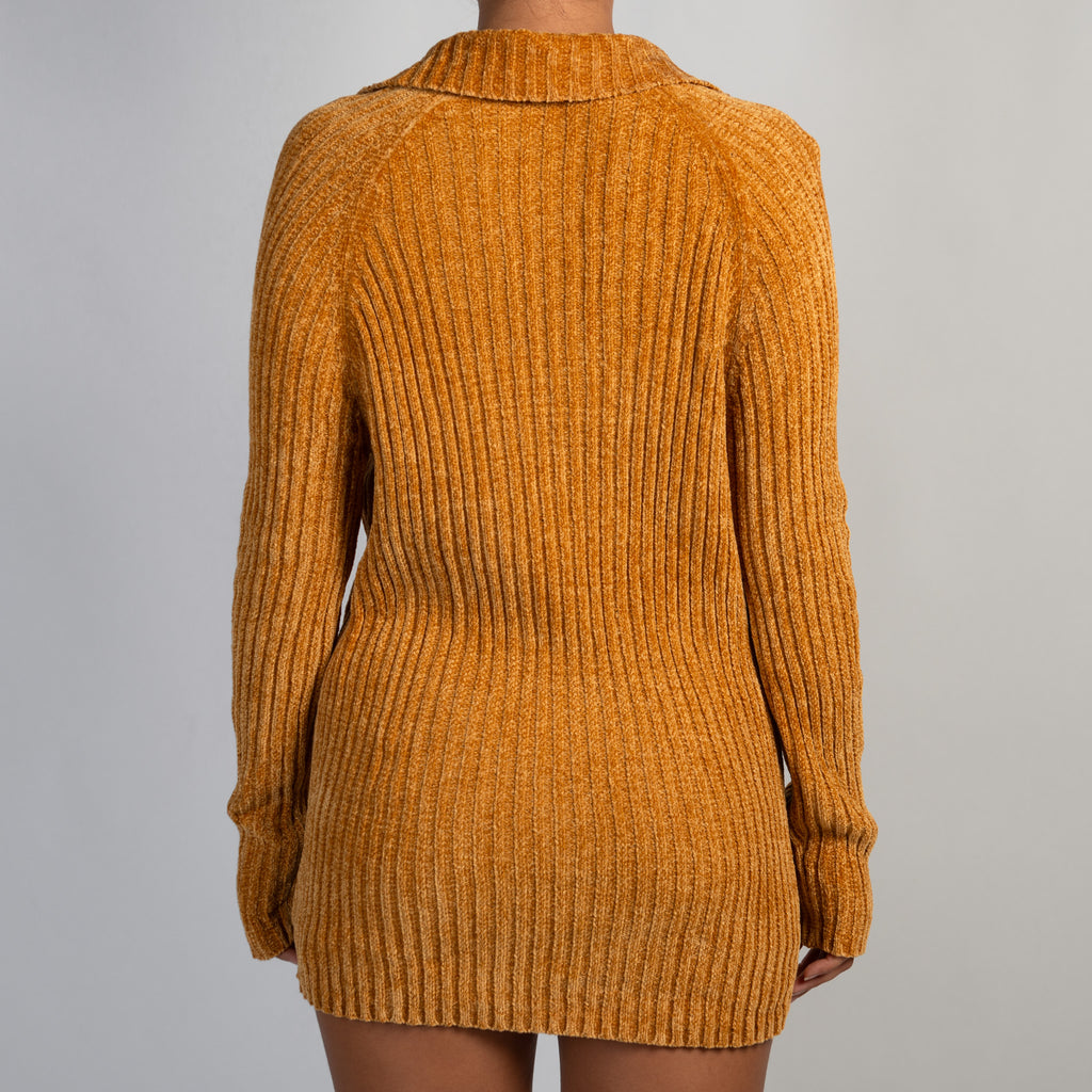 MUSTARD CHENILLE SWEATER