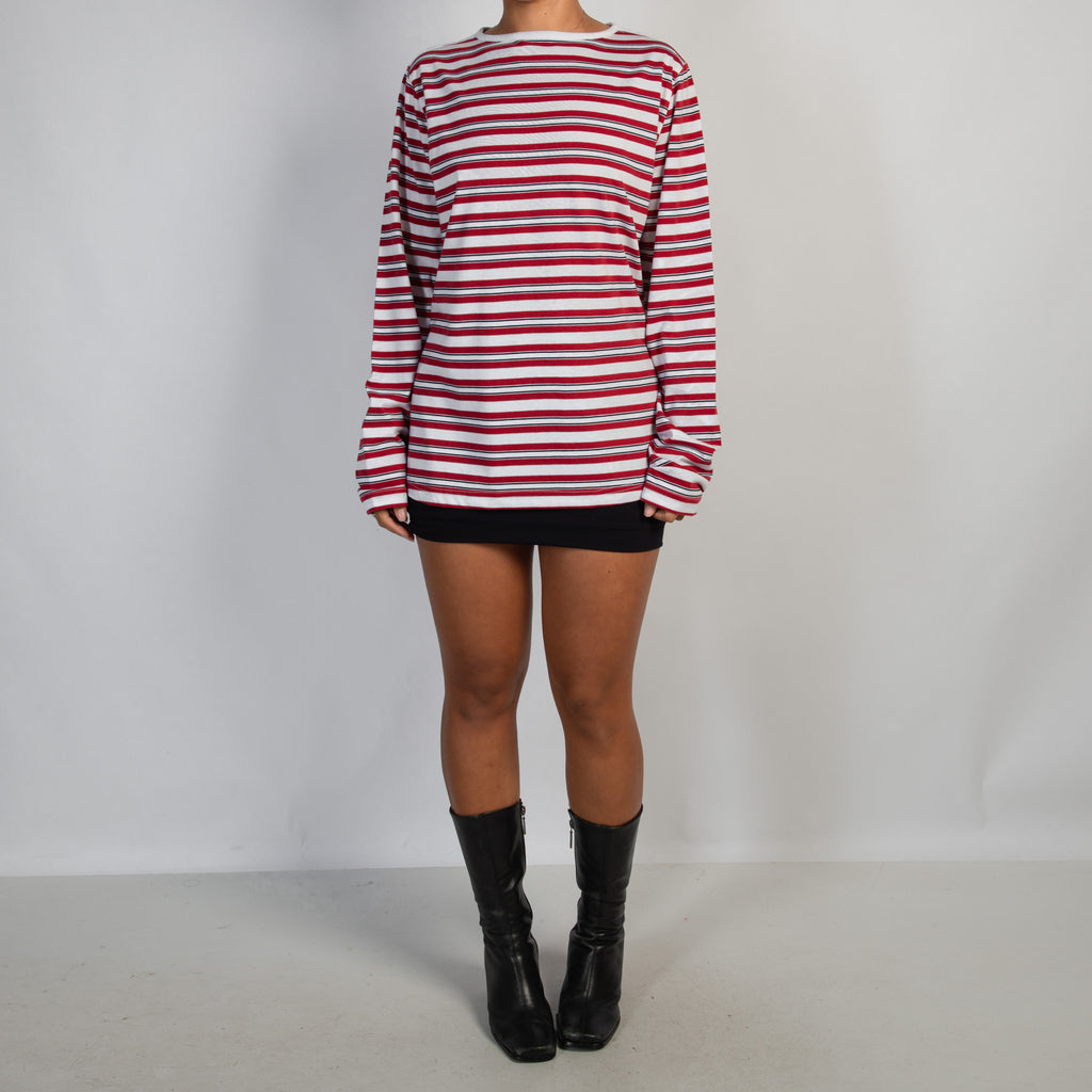 RED STRIPE LONG SLEEVE TOP