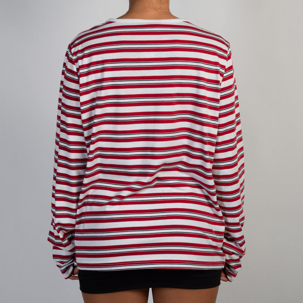 RED STRIPE LONG SLEEVE TOP