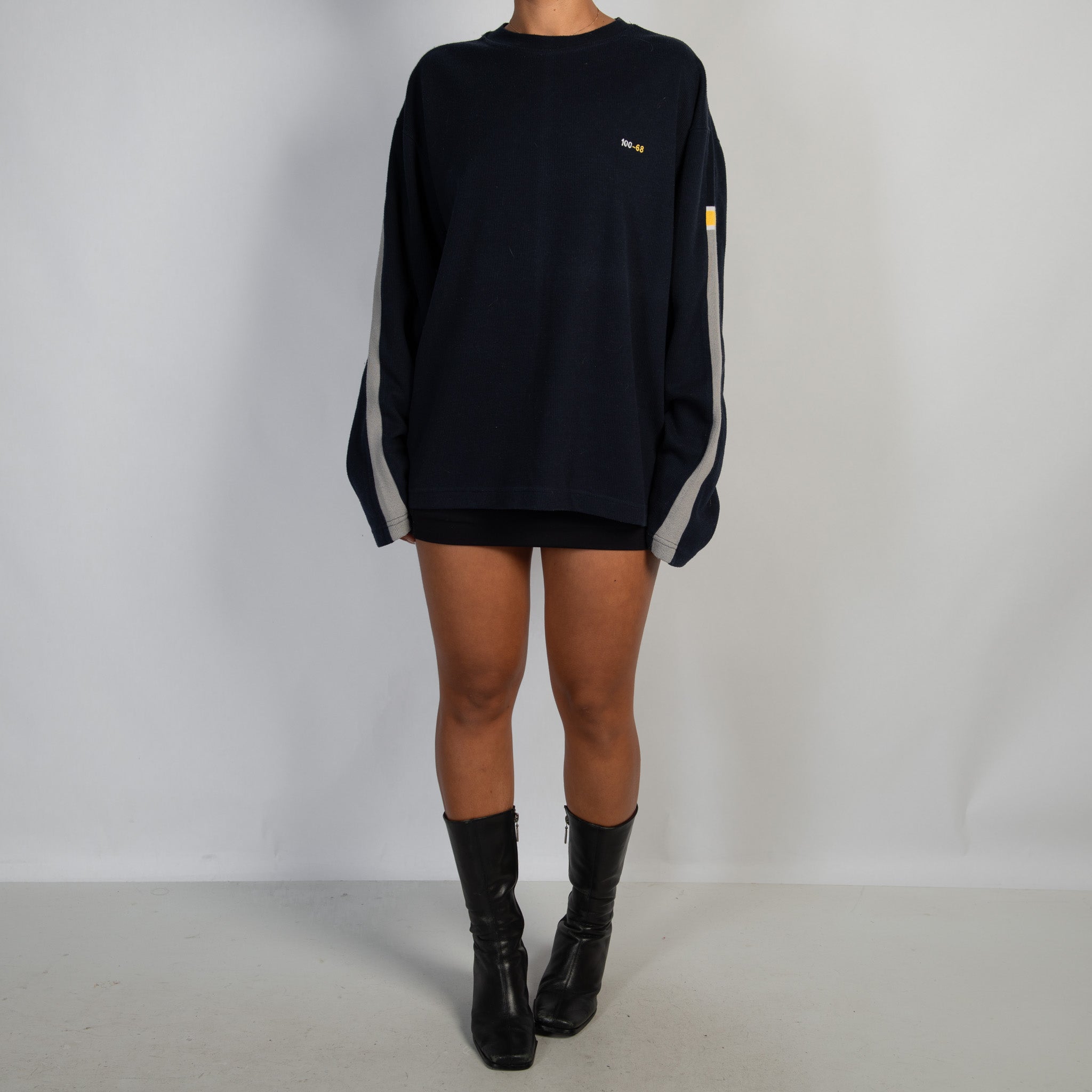 DARK NAVY RIB SWEATER