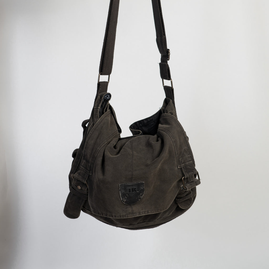 GREY CANVAS SATCHEL BAG