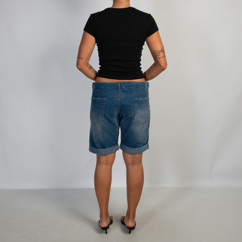 LONGLINE DENIM SHORTS