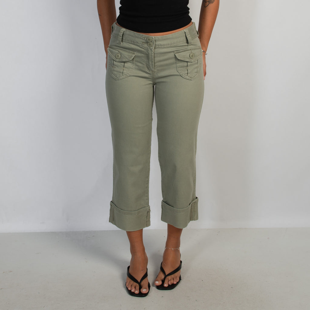 KHAKI CAPRI COTTON PANTS