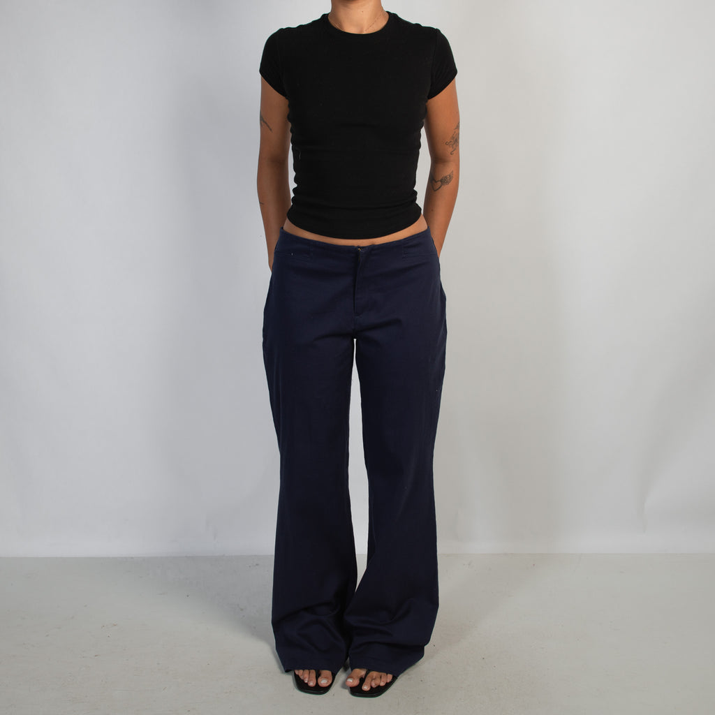 NAVY FLARED TROUSERS