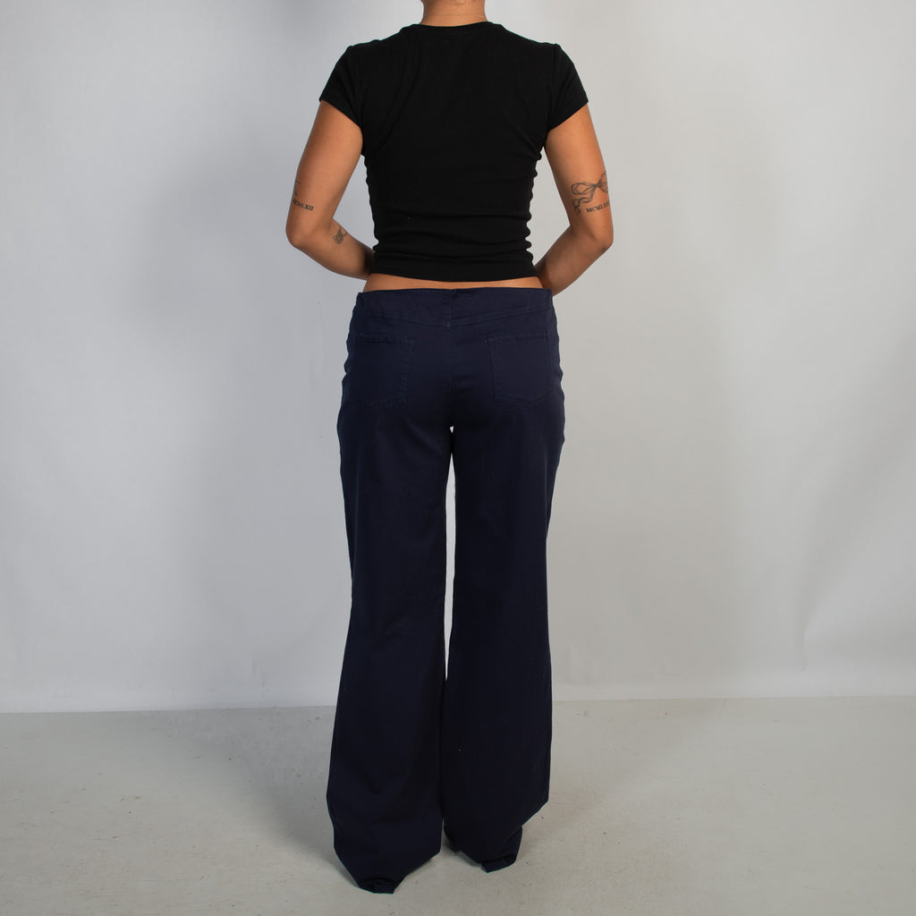 NAVY FLARED TROUSERS