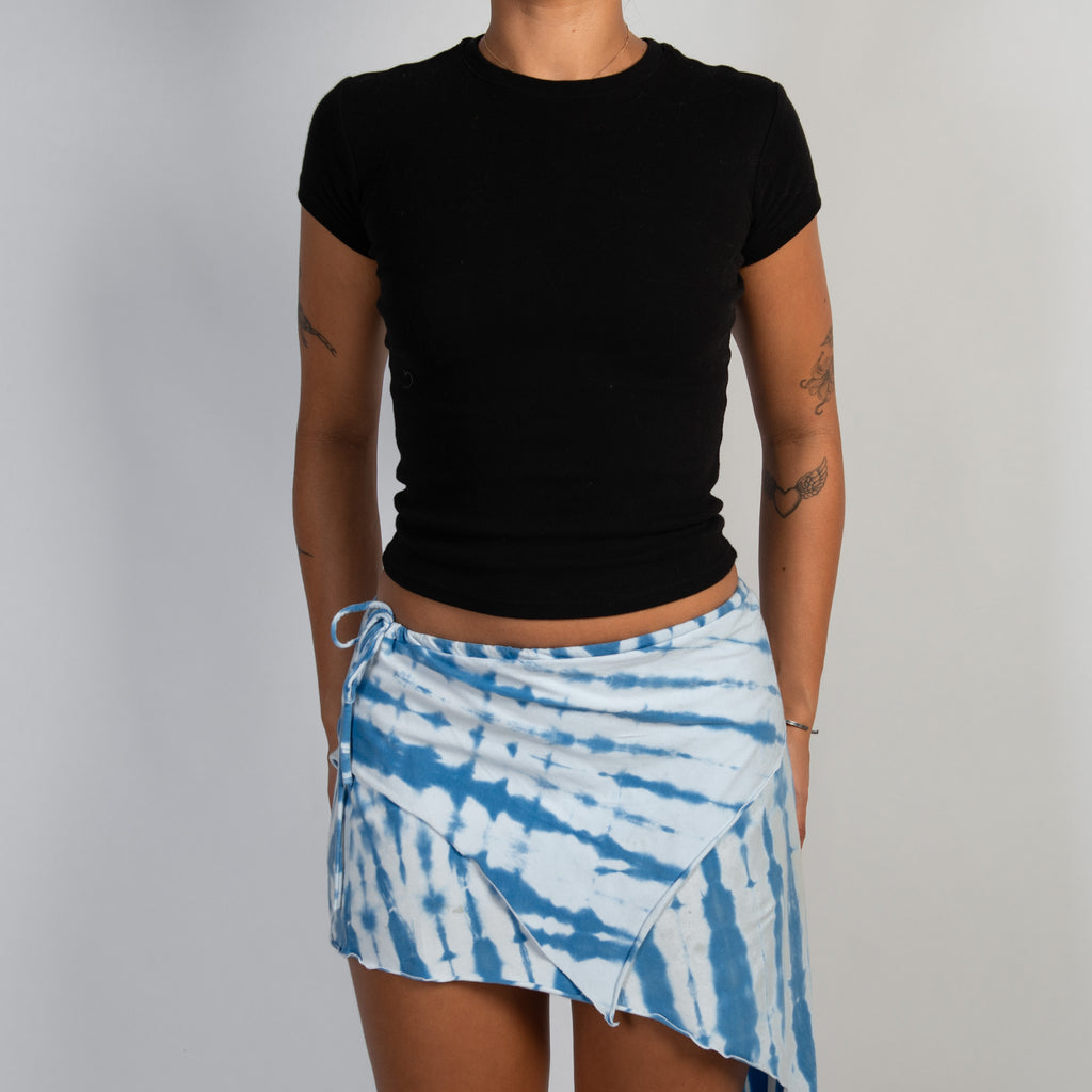 BLUE TIE DYE MINI SKIRT