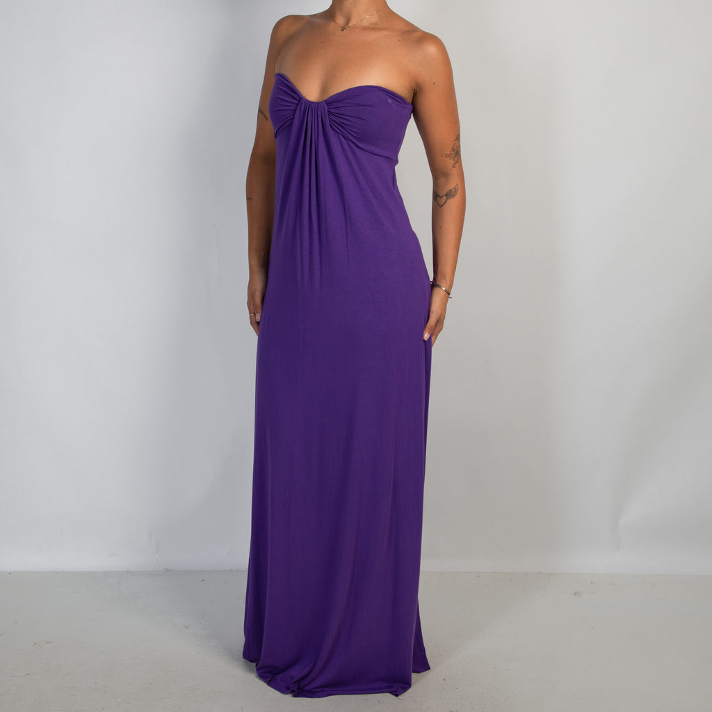 PURPLE STRAPLESS MAXI DRESS