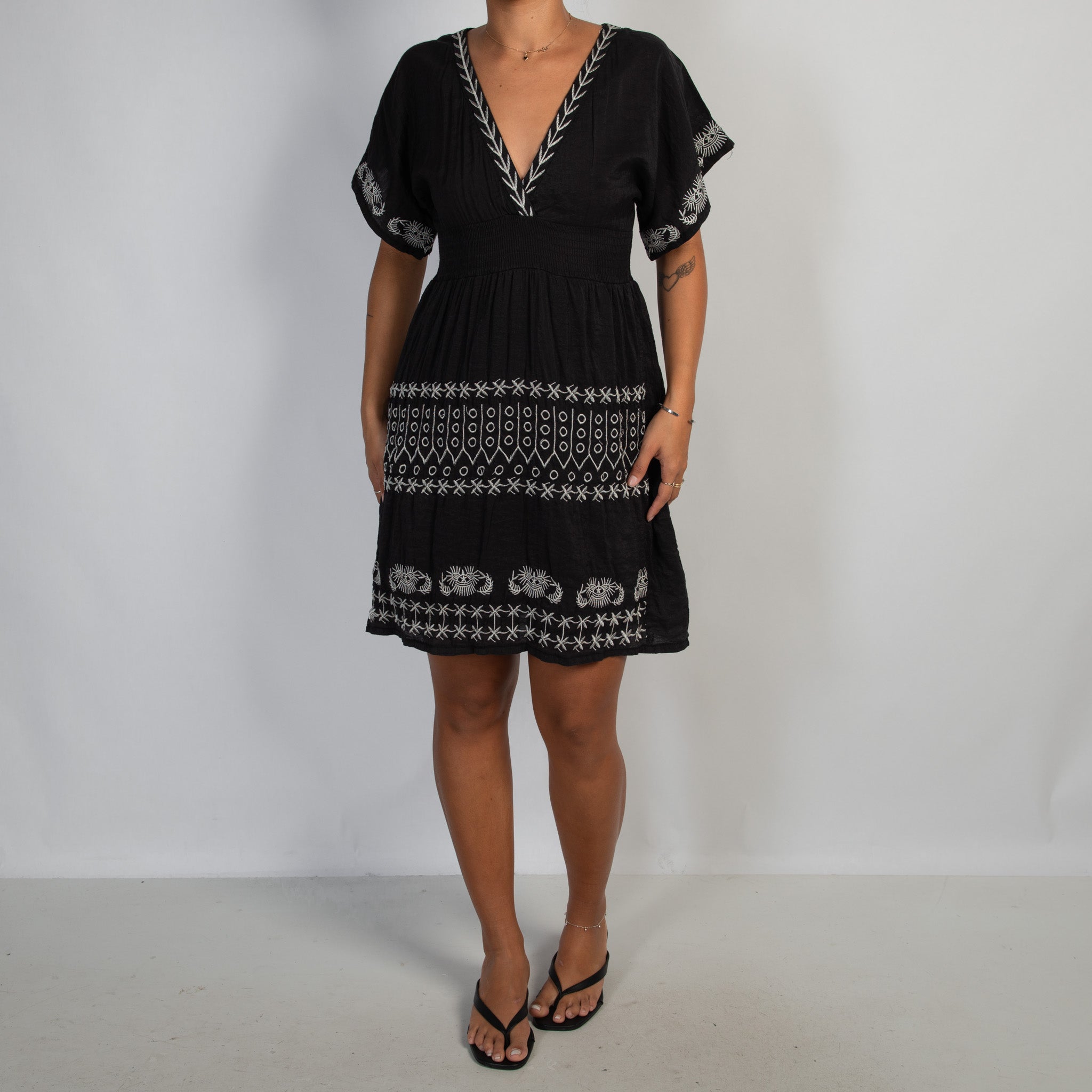 BLACK EMBROIDERED DRESS