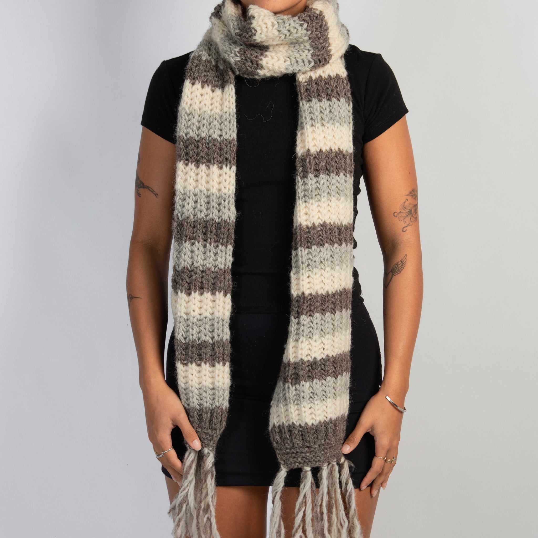 STRIPE WOOL SCARF