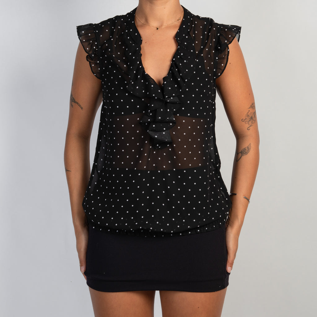 BLACK POLKA DOT BLOUSE