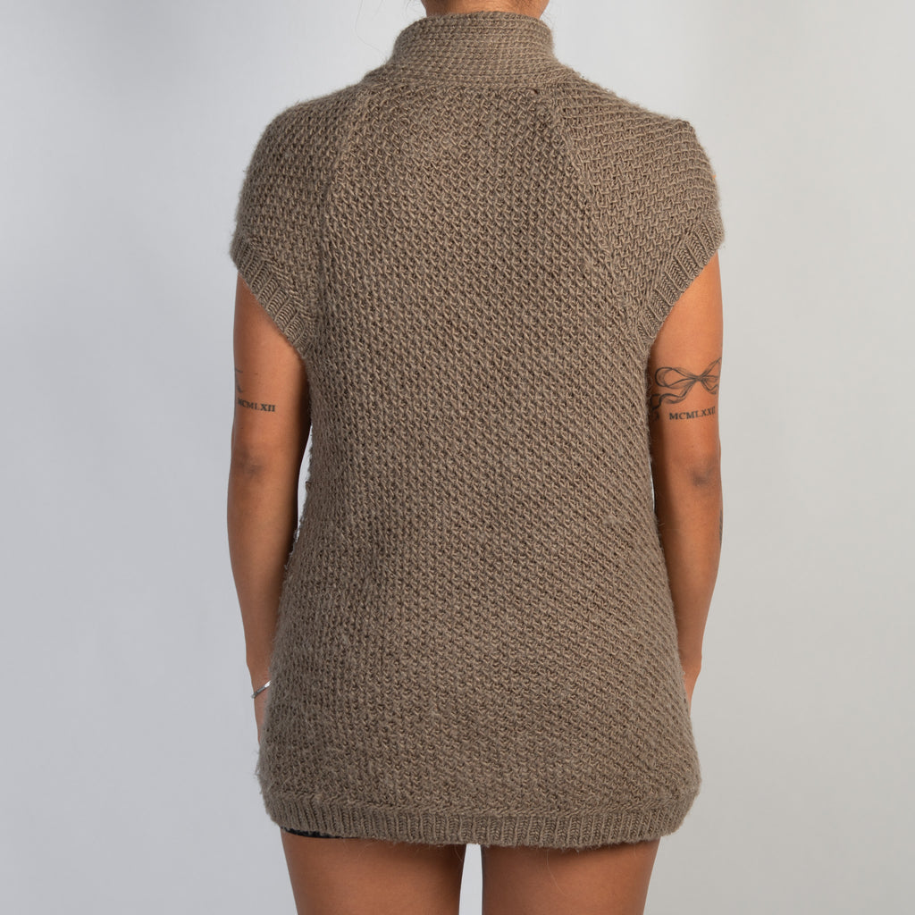 FUNNEL NECK CARDIGAN